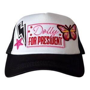 Dolly Trucker Hat with Butterfly and Star Design